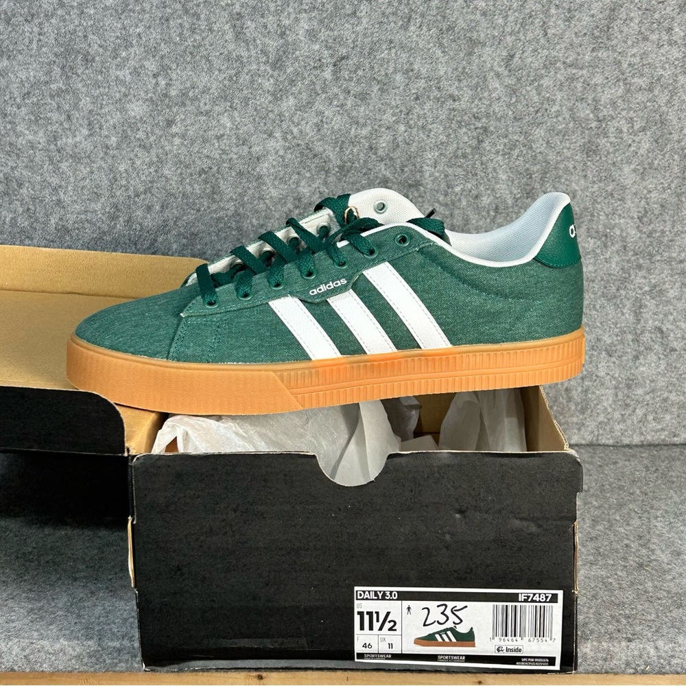 Adidas Daily 3.0 Collegiate Green White Men’s 11.5 Sneakers Gum Sole IF7487